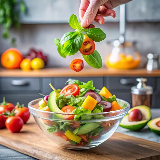 एवोकाडो और बेसिल छौंका सलाद